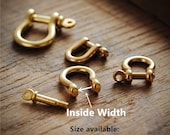 Brass Shackle Solid Brass U Lock Clasp With Screw Rod for Leatherwork,Leather Keychain Hook,Leather Bracelet Findings,U-Spange mit Stange