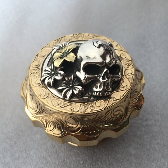 Harley Motorcycle Brass Skull Gas Cap 