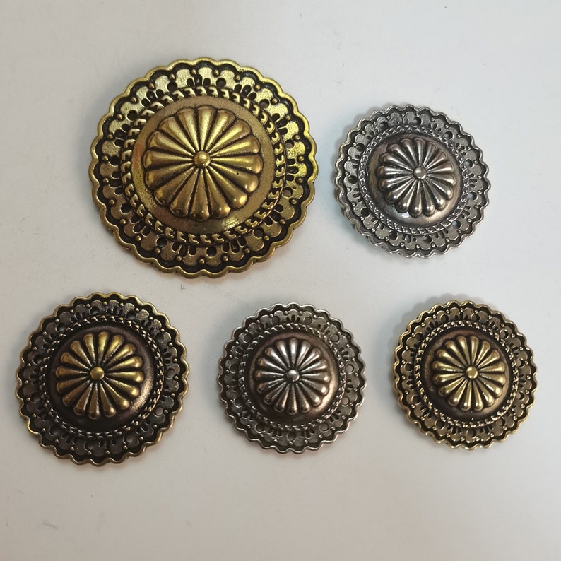 Boho Rococo Conchos Screw Back Rivet Leather Decoration Etsy