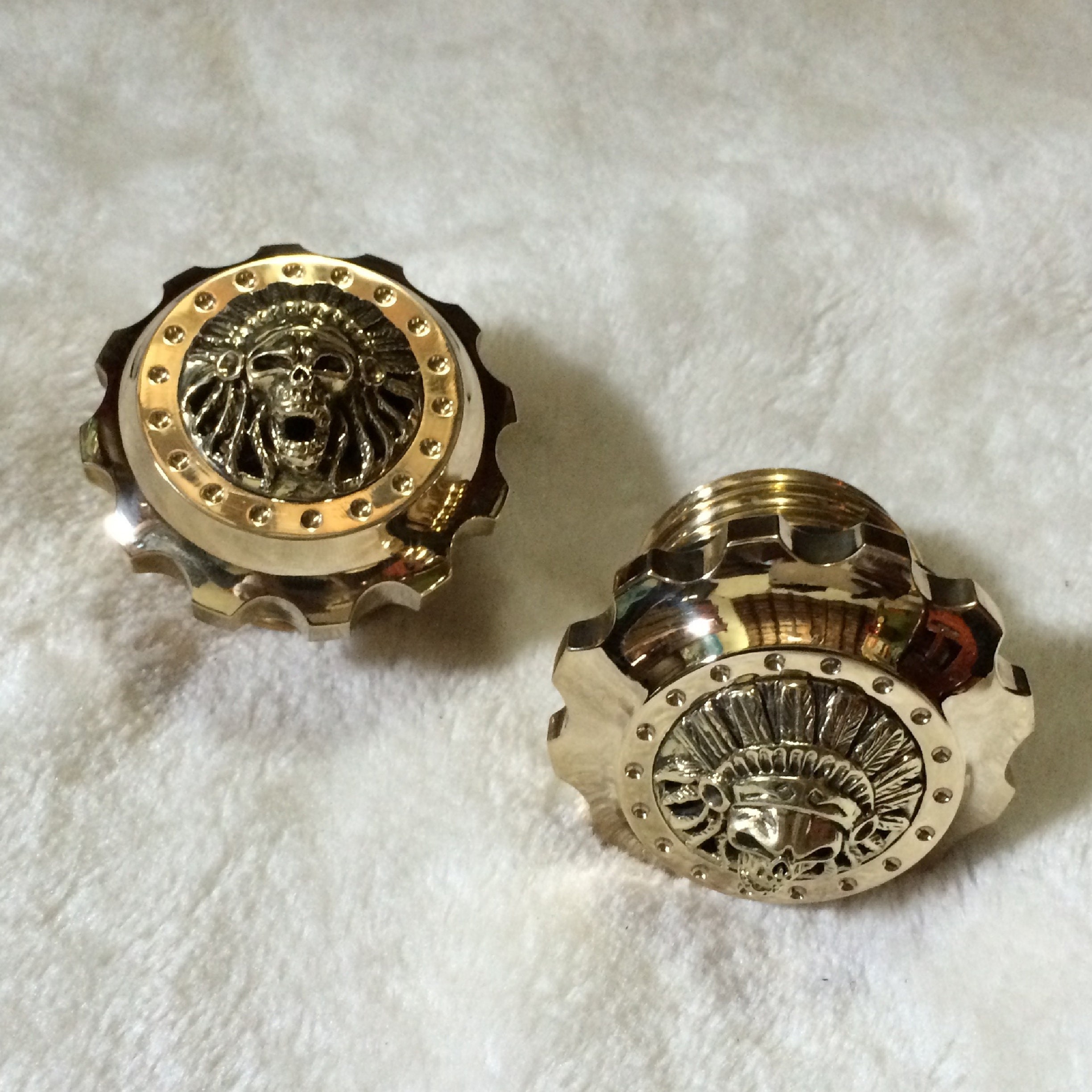 Harley Motorcycle Brass Indian Gas Cap 