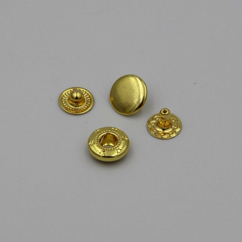 Brass Snap Closure 4size 8/10/12.5/15mm/leather Craft Etsy