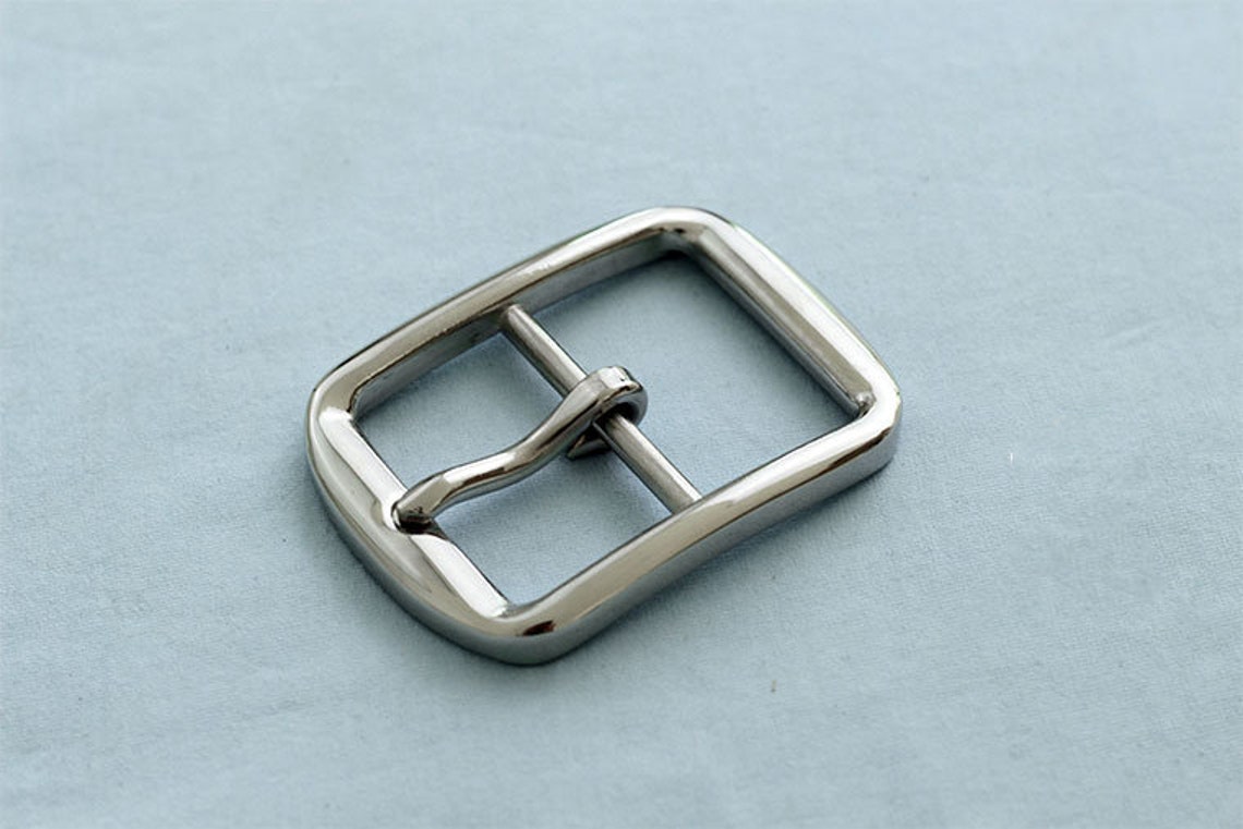 Shiny Buckle Silver Stainless Belt Center Bar Buckles 40mm | Etsy