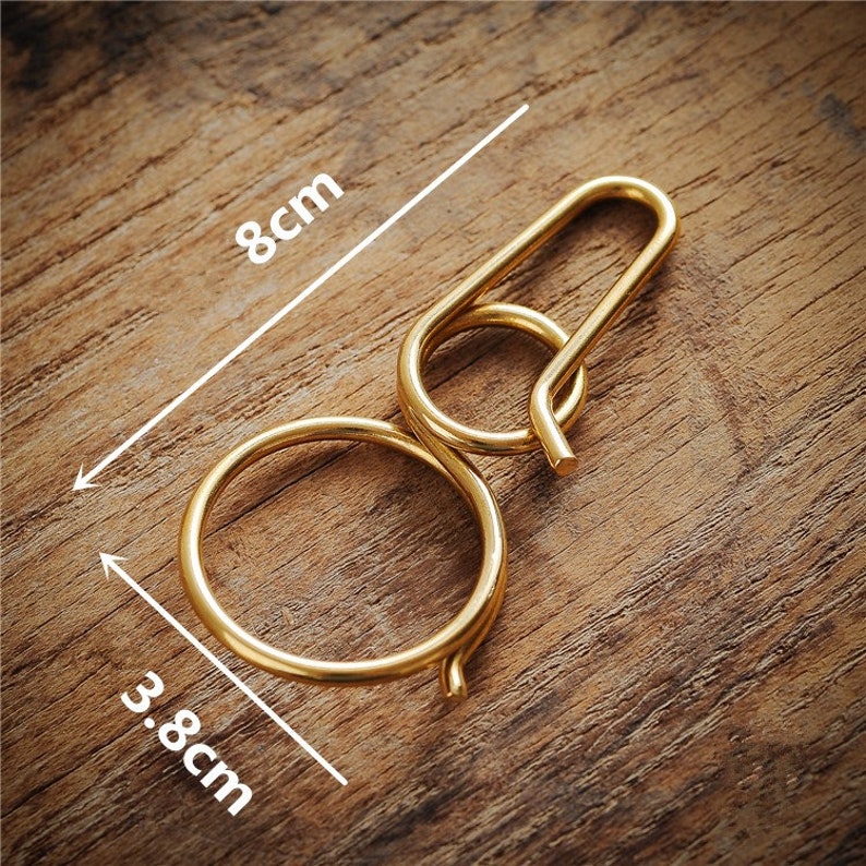 Solid Brass Keychain Hook Wire Wrapped /chlüsselanhänger Haken Etsy