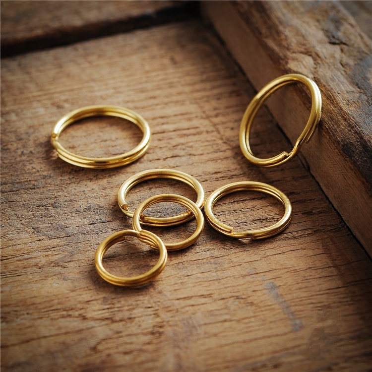 Copper Split Ring Brass Connectors Circle Model Keyring