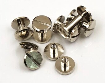 Handgemachte Lederhandwerk Schrauben Messing / Edelstahl Material Runde und flache Form Twists