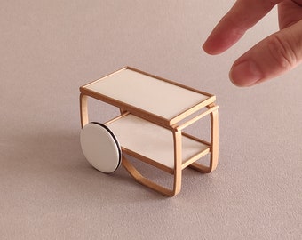 Miniature replica of a Tea Trolley from the 30's. Ideal for dollhouse collectors and design lovers