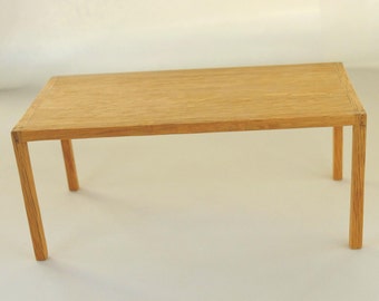 Modern oak dining table. Handmade in 1:12 scale - For miniature collectors and dollhouse lovers