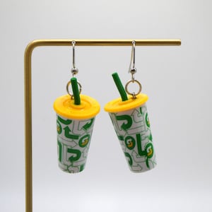 Subway Drink Cup Mini Brand Earrings|Food Earrings|Snack Earrings|Fun Earrings|Miniature Food Jewelry| Quirky Earrings|Unique Earrings|