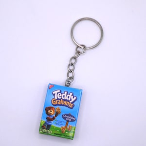 Chocolate Chip Teddy Grahams Mini Brand Schlüsselanhänger |Food Schlüsselanhänger |Snack Schlüsselanhänger|Fun Schlüsselanhänger |Miniatur Essen Schlüsselanhänger |