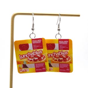 Pizza Lunchables Mini Brand Earrings |Food Earrings|Snack Earrings|Fun Earrings|Miniature Food Jewelry|Quirky Earrings|Mini Food Earrings|