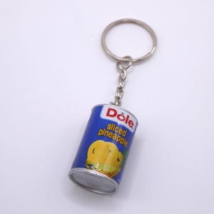 Retro Dole Sliced Pineapple Can Mini Brands Keychain|Food Keychain|Snack Keychain|Fun Keychain|Miniature Food Keychain|Fruit Keychain|