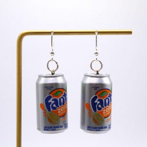 Fanta Orange Soda Zero Sugar Earrings|Food Earrings |Snack Earrings |Fun Earrings |Miniature Food Jewelry|Quirky Earrings|Drink Earrings|