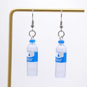 Bottled Water Mini Brands Minis Earrings|Food Earrings|Snack Earrings|Fun Earrings|Miniature Food Jewelry|Quirky Earrings|Mini Brands Minis|