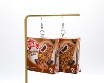 Good Humor Chocolate Eclair Ice Cream Earrings|Food Earrings|Snack Earrings|Fun Earrings|Unique Earrings|Quirky Earrings|Miniature Food|