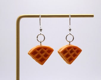 Wafeloorbellen|Voedseloorbellen |Snackoorbellen |Leuke oorbellen |Miniatuurvoedselsieraden|Eigenzinnige oorbellen| Ontbijtoorbellen|Miniaturen| Gebak|