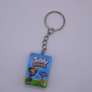 Chocolate Chip Teddy Grahams Mini Brand Keychain |Food Keychain |Snack Keychain|Fun Keychain |Miniature Food Keychain |Quirky Keychain|