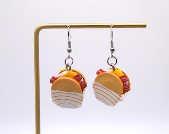 Jack In The Box Loaded Breakfast Sandwich Mini Brand Orecchini Food Orecchini Snack Orecchini Divertenti Gioielli in Miniatura Food Orecchini Stravaganti