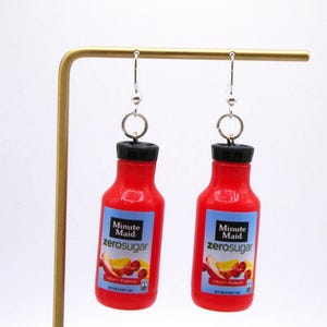Minute Maid Fruit Punch Mini Brand Earrings|Food Earrings|Snack Earrings|Fun Earrings|Miniature Food Jewelry|Quirky Earrings|Drink Earrings|
