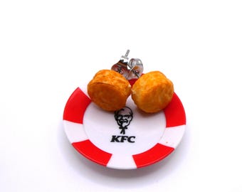 KFC Biscuit Mini Brand Earrings Studs|Food Earrings|Unique Earrings|Fun Earrings|Quirky Earrings|Snack Earrings|Mini Food Jewelry|