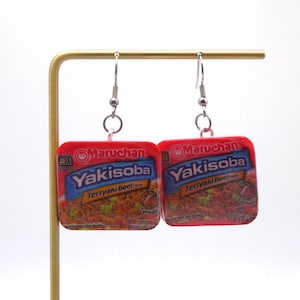 Maruchan Yakisoba Mini Brand Earrings|Food Earrings|Snack Earrings|Fun Earrings|Miniature Food Jewelry|Quirky Earrings|Mini Food Earrings|