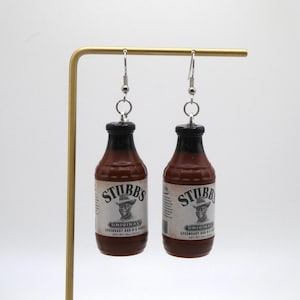 Stubs Original Barbecue Sauce Mini Brand Earrings  |Food Earrings |Snack Earrings |Fun Earrings |Miniature Food Jewelry|Quirky Earrings|