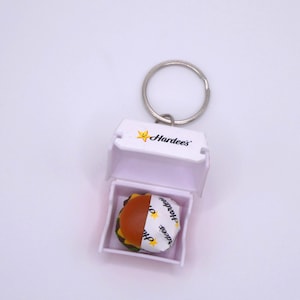 Hardee's Cheeseburger Mini Brands keychain |Food Keychain |Snack Keychain|Fun Keychain |Miniature Food Keychain |Quirky Keychain|