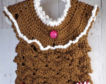 Lebkuchen und Pfefferminze Kleid / Weihnachtsferien Outfit für Baby Mädchen / Urlaub Foto-Shooting Kleid, Stiefelchen und Mütze