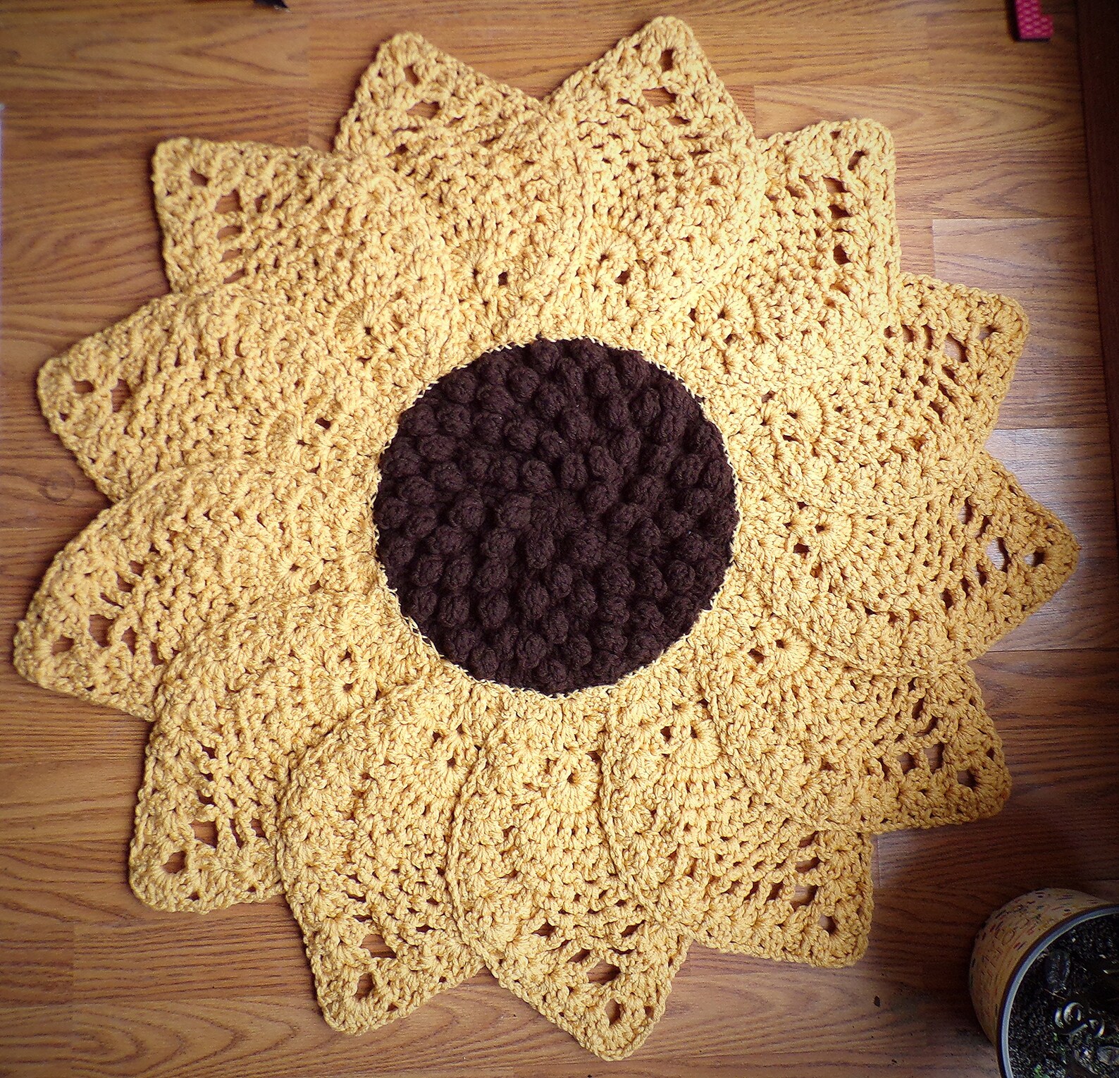 Sunflower Rug/wall Hanging (crocheted) / Spring Decor / Sunflower ...