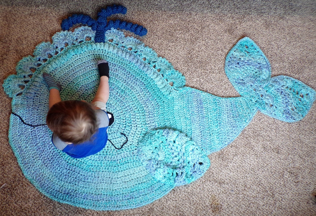 Crochet Whale Nursery Rug / Under the Sea Baby Theme / Marine Etsy
