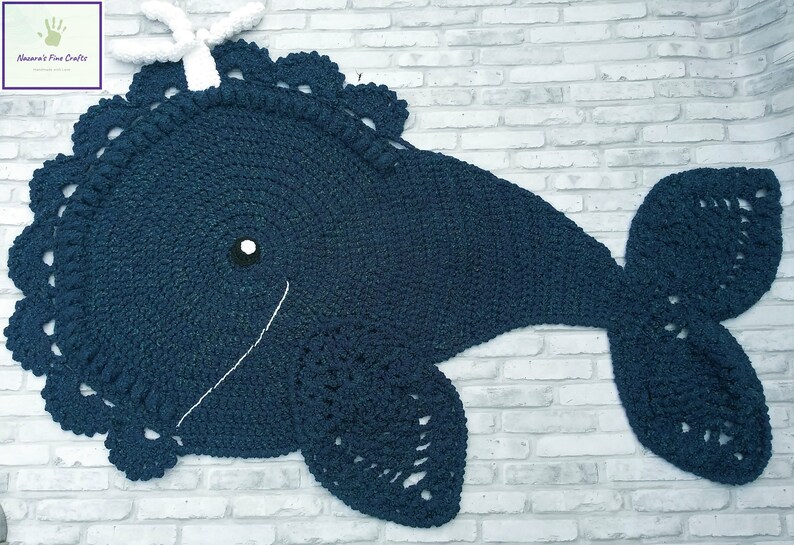 Crochet Whale nursery rug Etsy