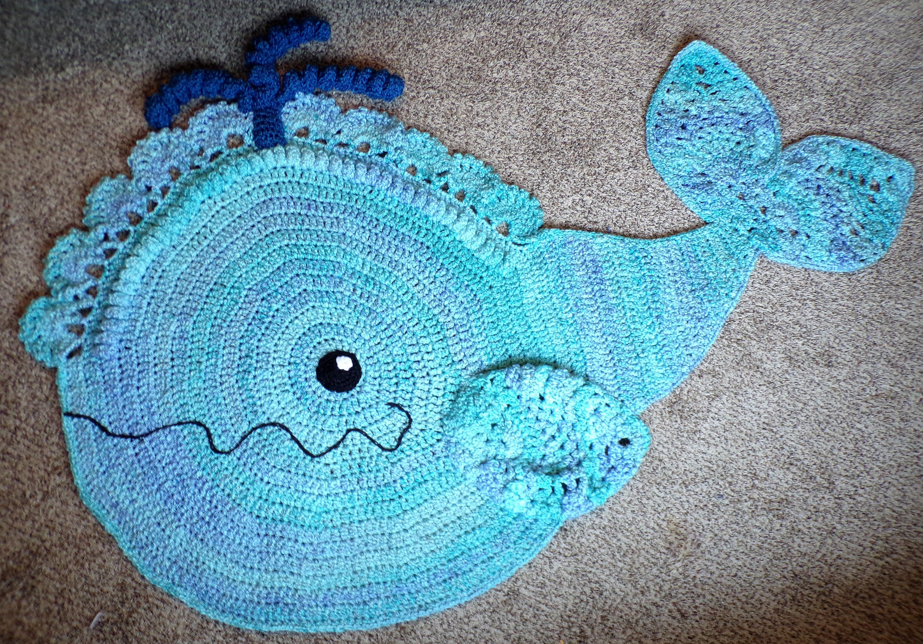 Crochet Whale Nursery Rug / Under the Sea Baby Theme / Marine Animal ...