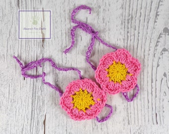 Crocheted Infant Flower Barefoot Sandals