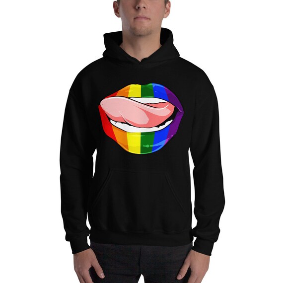Arc en ciel LGBT Lips à lèche Sweat à Lips capuche ddf748 Arc en ciel LGBT Lips à lèche Sweat à Lips capuche ddf748