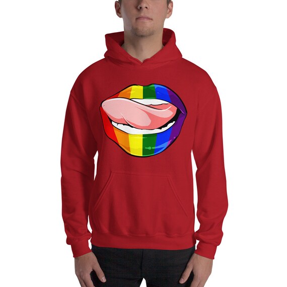 Arc en ciel LGBT Lips à lèche Sweat à Lips capuche ddf748 Arc en ciel LGBT Lips à lèche Sweat à Lips capuche ddf748