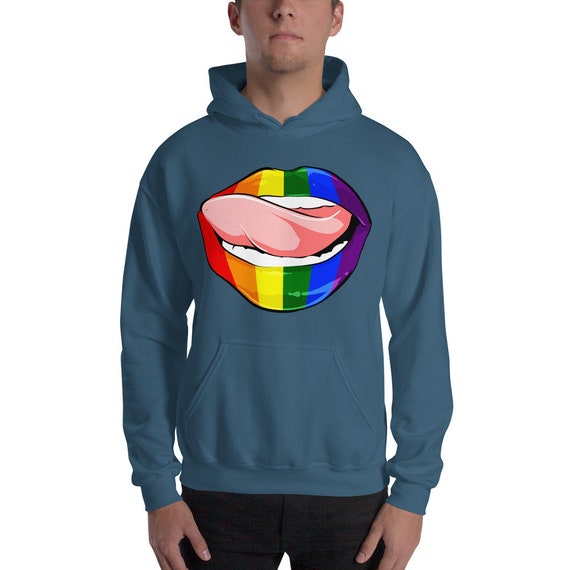 Arc en ciel LGBT Lips à lèche Sweat à Lips capuche ddf748 Arc en ciel LGBT Lips à lèche Sweat à Lips capuche ddf748