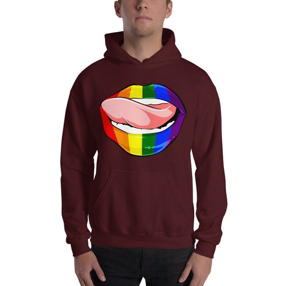 Arc en ciel LGBT Lips à lèche Sweat à Lips capuche ddf748 Arc en ciel LGBT Lips à lèche Sweat à Lips capuche ddf748