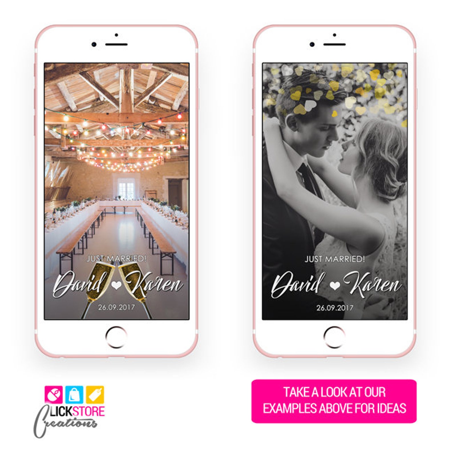 Wedding Snapchat Filter Wedding Snapchat Geofilter Gold Silver Confetti