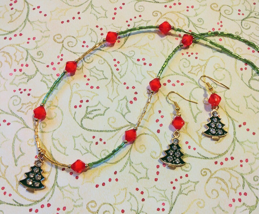 Bright Green Christmas Necklace