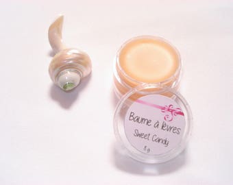 Baume à lèvres "Sweet Candy" - 100% naturel au Beurre de Karité - Senteur Barbe à papa - 10 ml soit 8 g