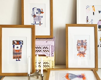 Risografien Ziege • Ghettoblaster • Tulpen • Leo / Riso Prints