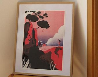 Riso Print dreifarbig "Jump" Risografie DinA3