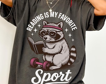 Reading is My Favorite Sport Comfort Colors Shirt, Retro Book Lover Graphic Tee, Cozy Reader Shirt for Women, Librarian Shirt Literary Gift