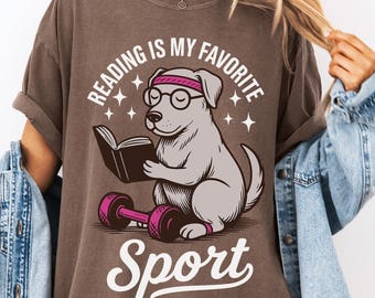 Reading is My Favorite Sport Comfort Colors Shirt, Retro Book Lover Graphic Tee, Cozy Reader Shirt for Women, Librarian Shirt Literary Gift