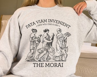 The morai, greek mythology, bookish sweatshirt, lore olympus, bookish gifts, dark cottagecore, poet shirt, greek gods sweater