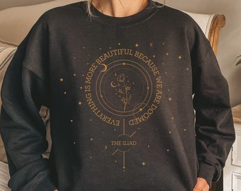 The Iliad Homer, Greek Mythology shirt, lore olympus, bookish gifts, dark cottagecore, poet sweatshirt, Literature sweater, dark academia