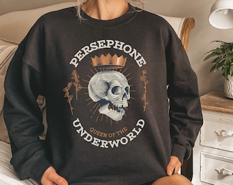 hades and persephone greek mythology bookish sweater, lore olympus, bookish gifts, dark cottagecore poet sweatshirt