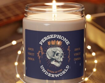 Hades and Persephone greek mythology bookish candle, lore olympus, bookish gifts, dark cottagecore Literary Candle, book candle