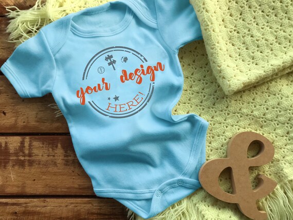 Babyblue Onesie Mockup Bodysuit Baby Mockup Baby Romper Mockup