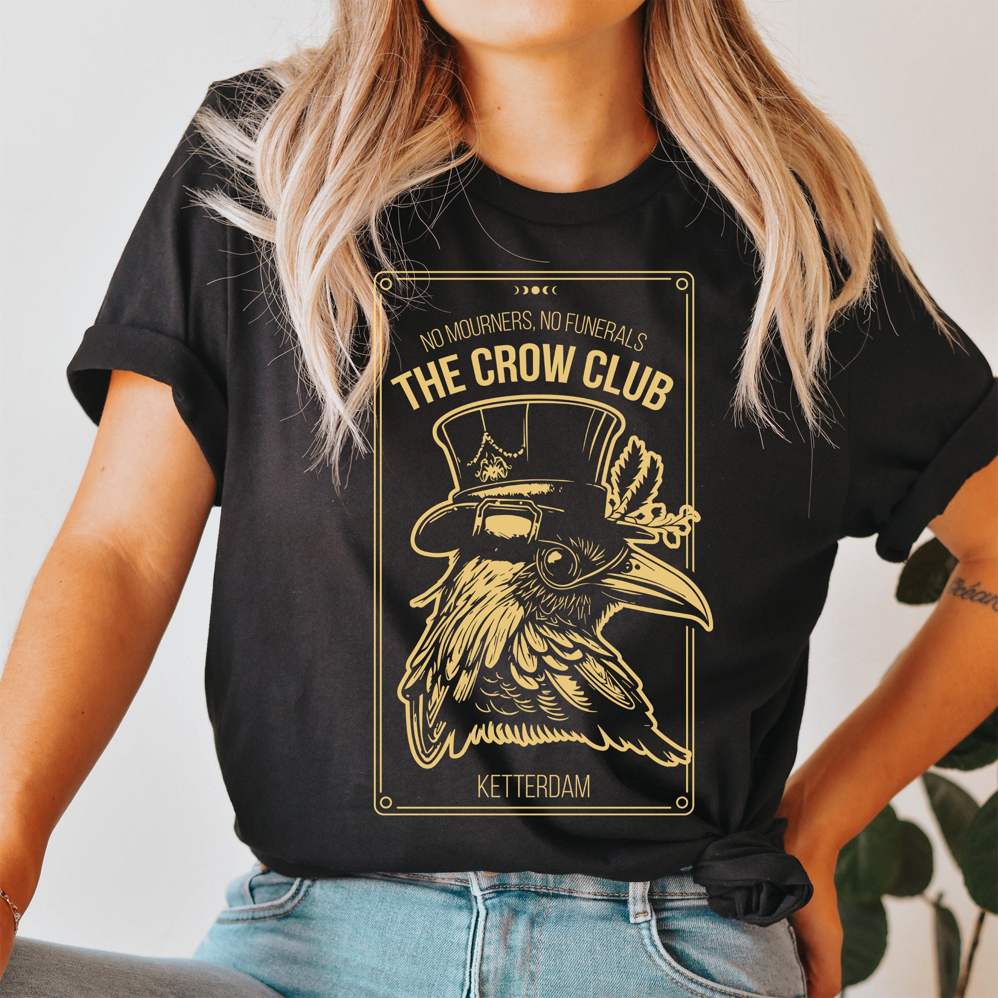 Crow Merch Six of Crows Shirt, No Mourners Merch, Ketterdam Crow Club, Kaz Brekker ...