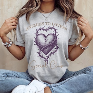Enemies to lovers social club shirt, Romantasy Bookish gift, Funny Reader Book Addict, book lover, gift for readers, Book club merch